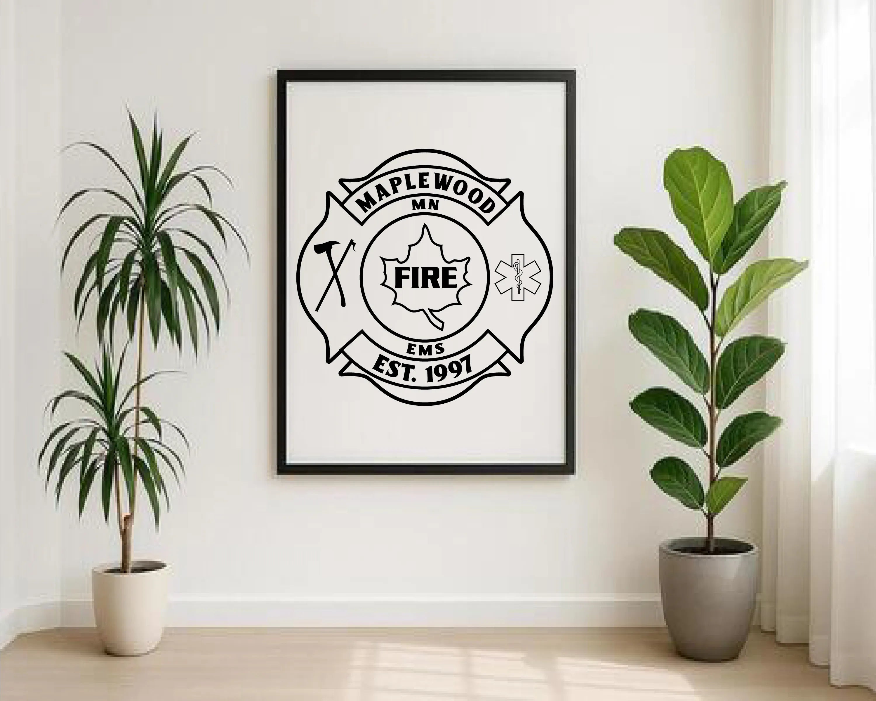 Maplewood Community Connect Logo SVG Minnesota Firefighter Vector