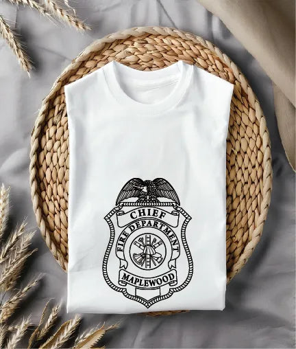Maplewood Fire Chief Badge SVG Firefighter Vector