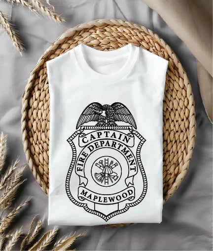 Maplewood Fire Department Captain Badge SVG Firefighter Vector
