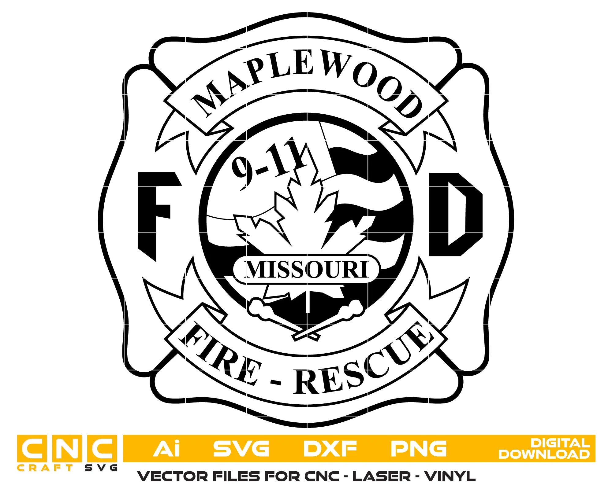 Maplewood Fire Department Logo Missouri SVG Missouri Firefighter Vector