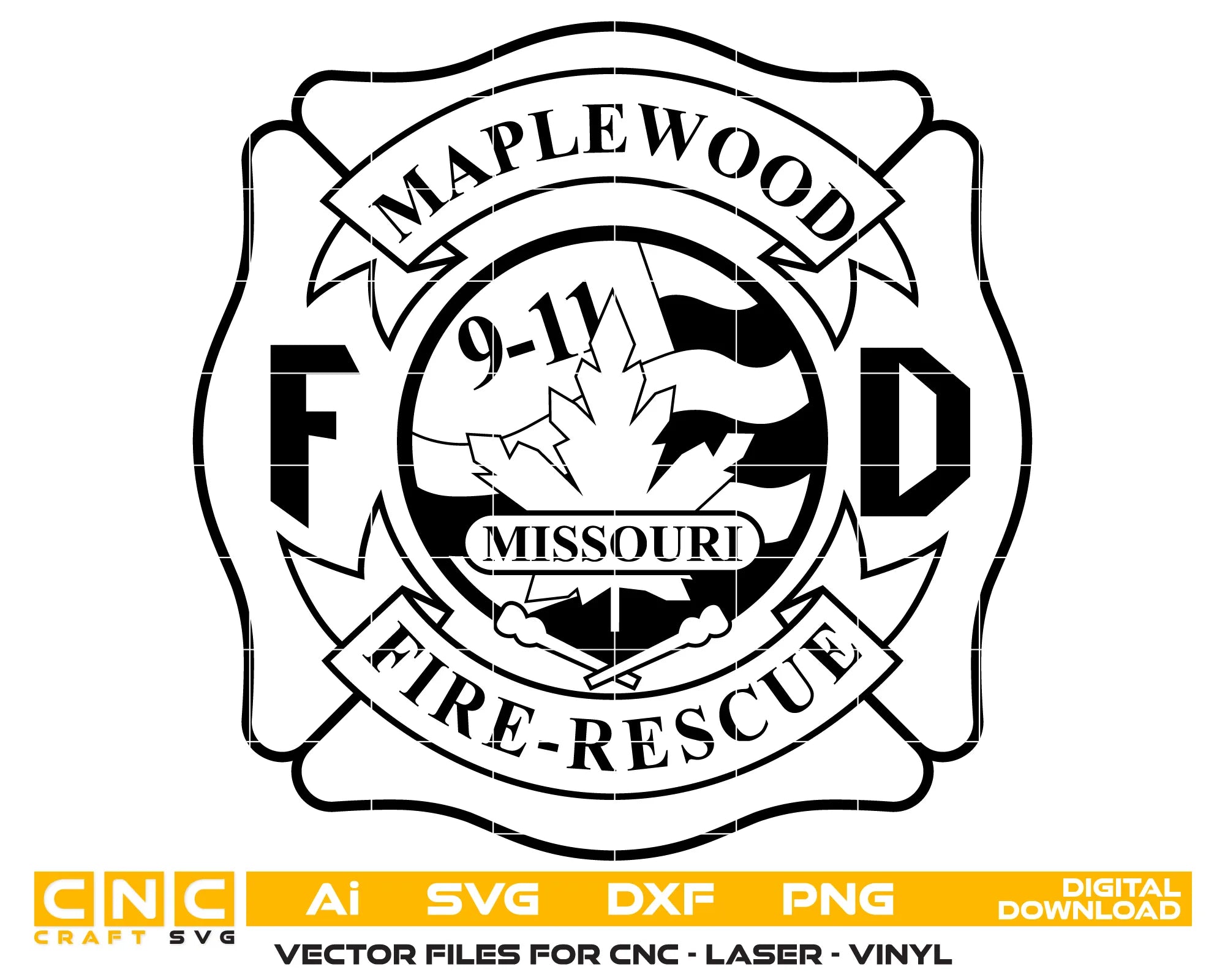 Maplewood Fire Dept Logo SVG Missouri Firefighter Vector