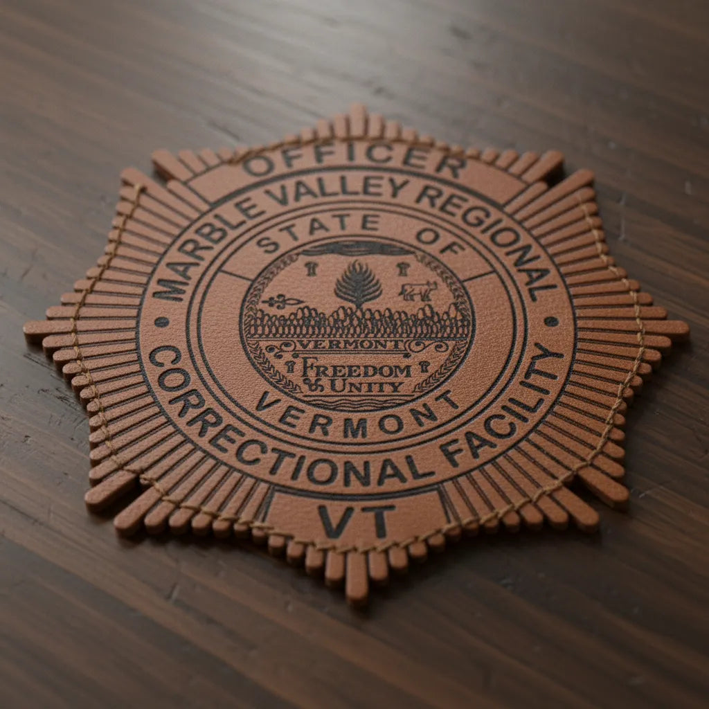 Marble Valley Corrections Officer Badge SVG

Vermont Law Enforcement Vector Design

Corrections Starburst Badge Engraving File

Marble Valley Regional VT Sign CNC File

State of Vermont Seal Vector for Laser Cutting