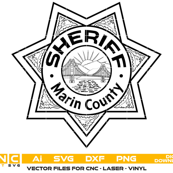 Marin County Sheriff Badge SVG – Law Enforcement Emblem