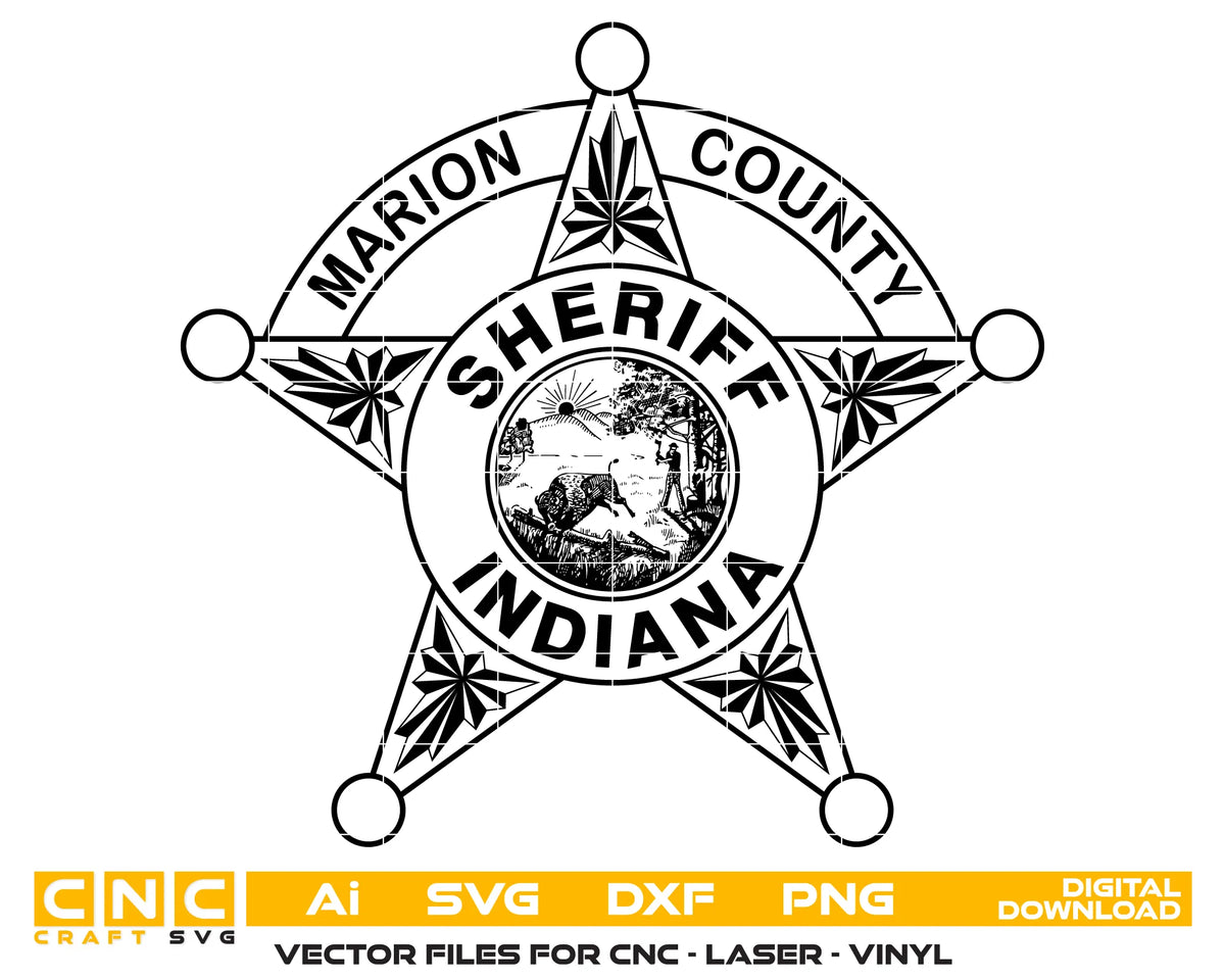 Marion County Sheriff's Office Badge SVG Indiana Law Enforcement Vector