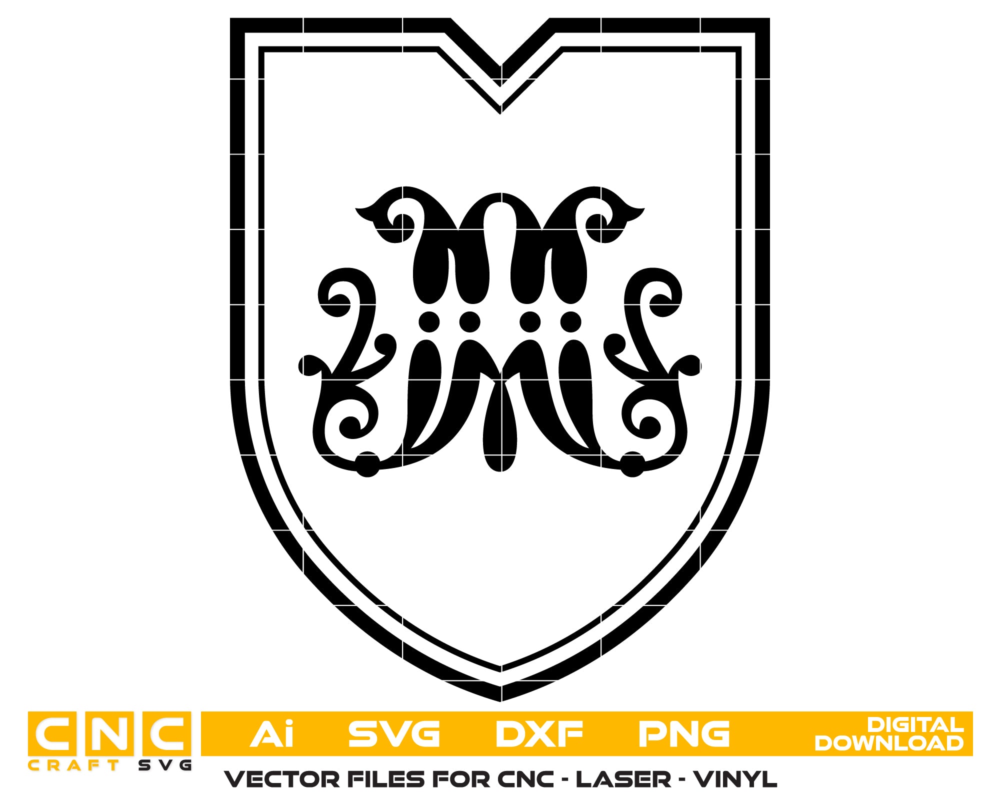 Marist University Shield Logo SVG

Collegiate Monogram Engraving File

Ornate Letter M Shield Vector

Marist College Logo Sign CNC File

University Crest Vector for Lasers