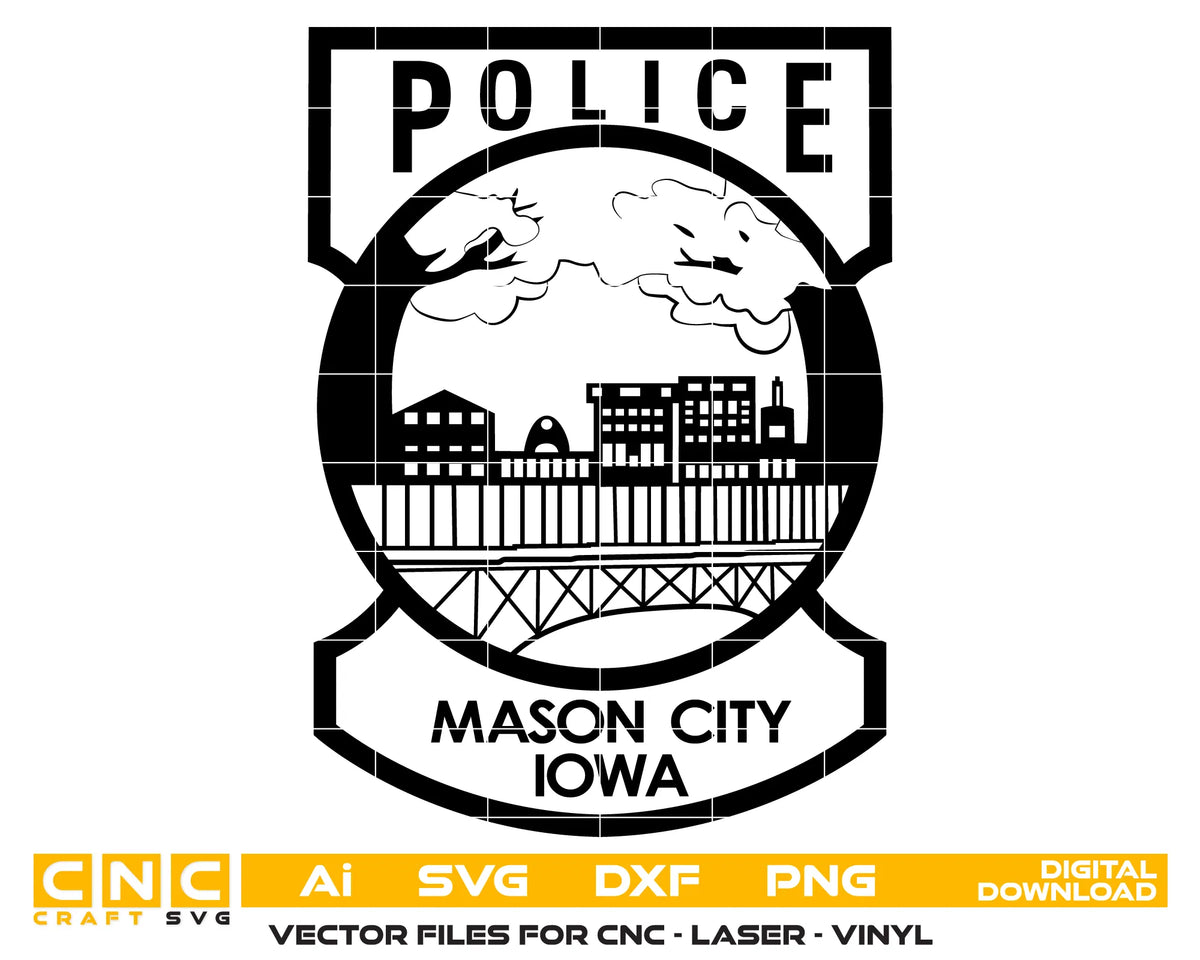 Mason City Police Department Patch Iowa SVG Police Vector