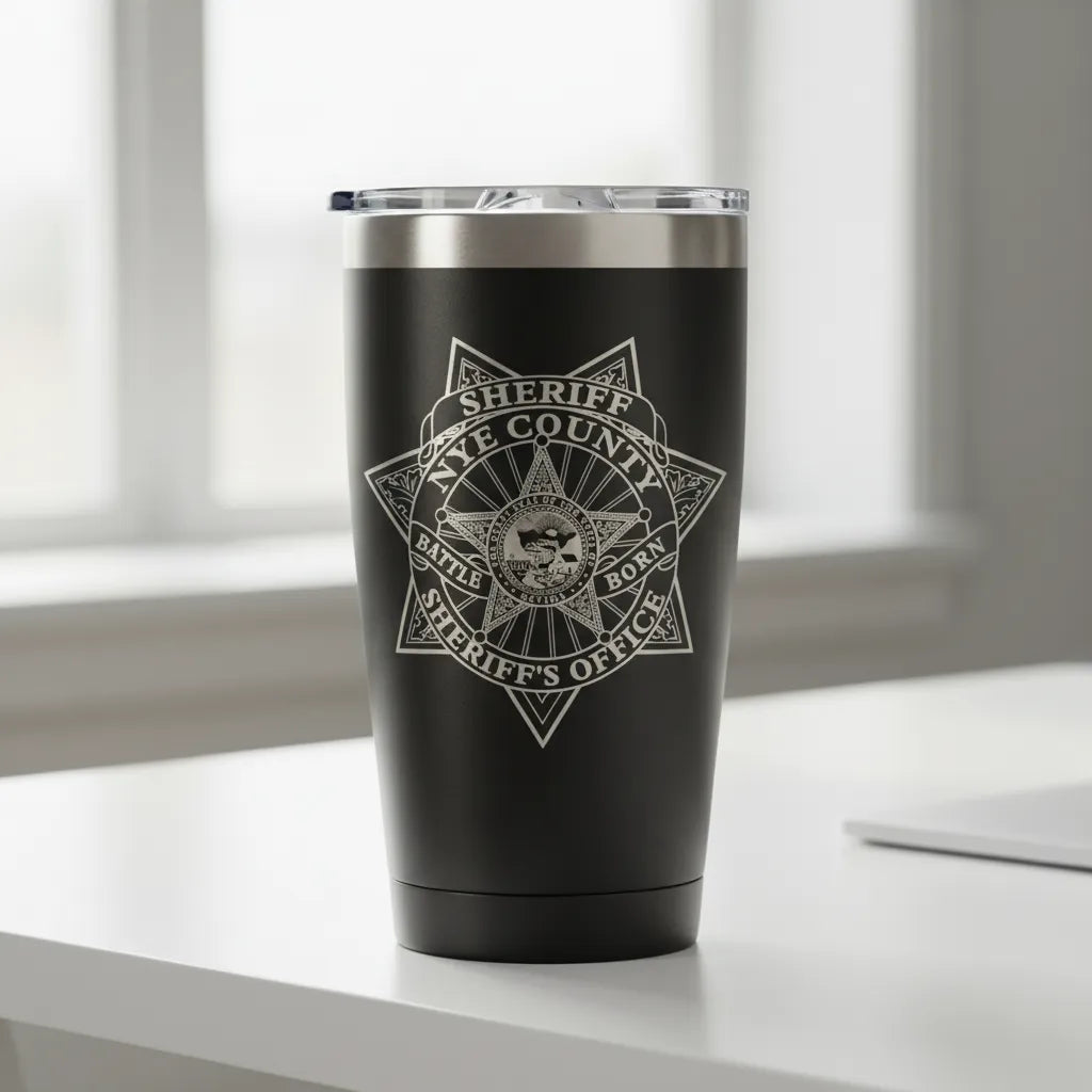 Nye County Sheriff Badge SVG

Nevada Law Enforcement Vector Design

7-Point Star Sheriff Badge Engraving File

Nye County NV Sheriff Sign CNC File

Nevada State Seal Police Vector for Lasers