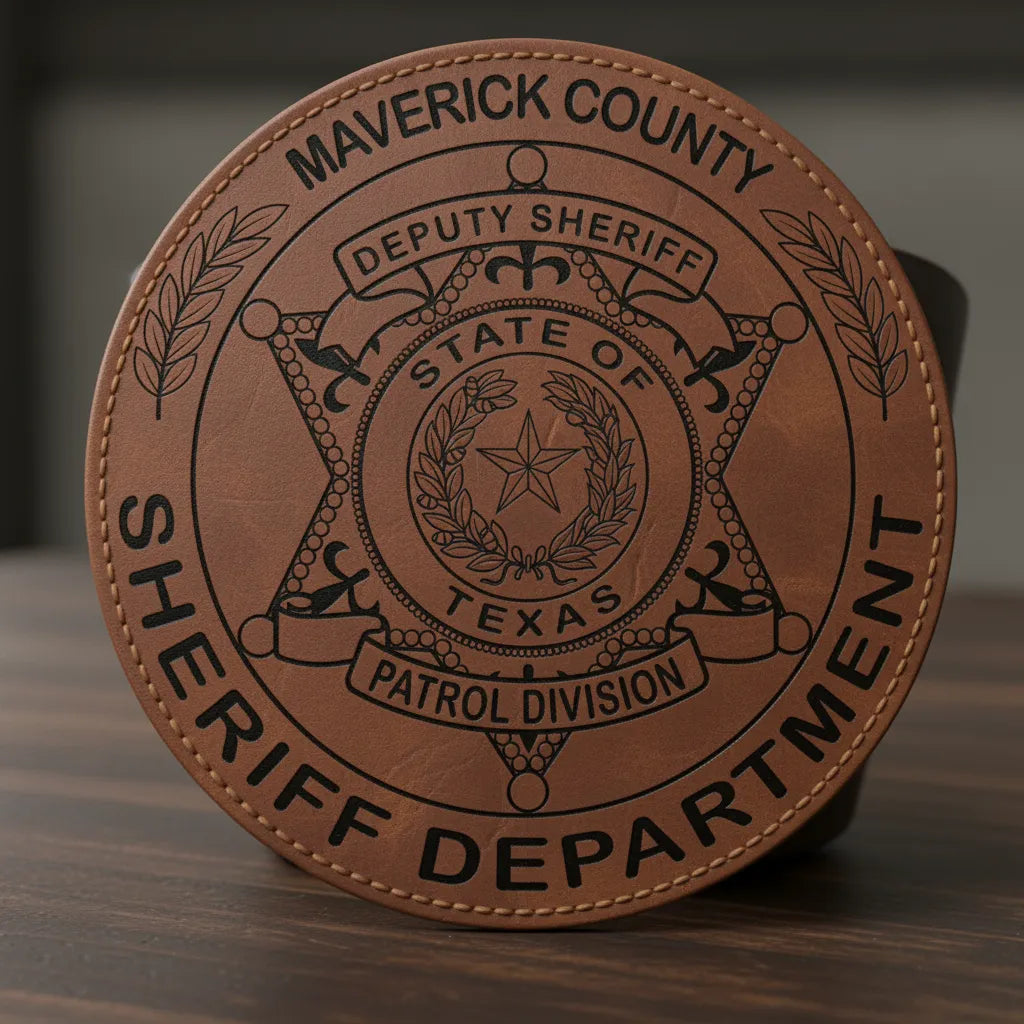 Maverick County Sheriff Badge SVG

Texas Law Enforcement Vector Design

Deputy Sheriff Patrol Division Engraving File

Maverick County TX Sign CNC File

State of Texas Seal Vector for Laser Cutting