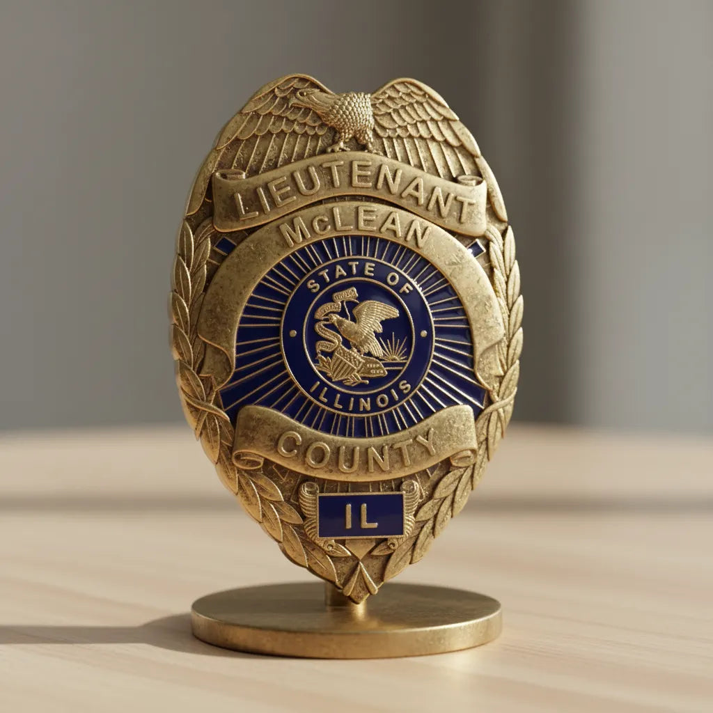 McLean County Lieutenant Badge SVG

Illinois Law Enforcement Vector Design

Eagle Oval Police Badge Engraving File

McLean County IL Sign CNC File

State of Illinois Seal Vector for Laser Cutting