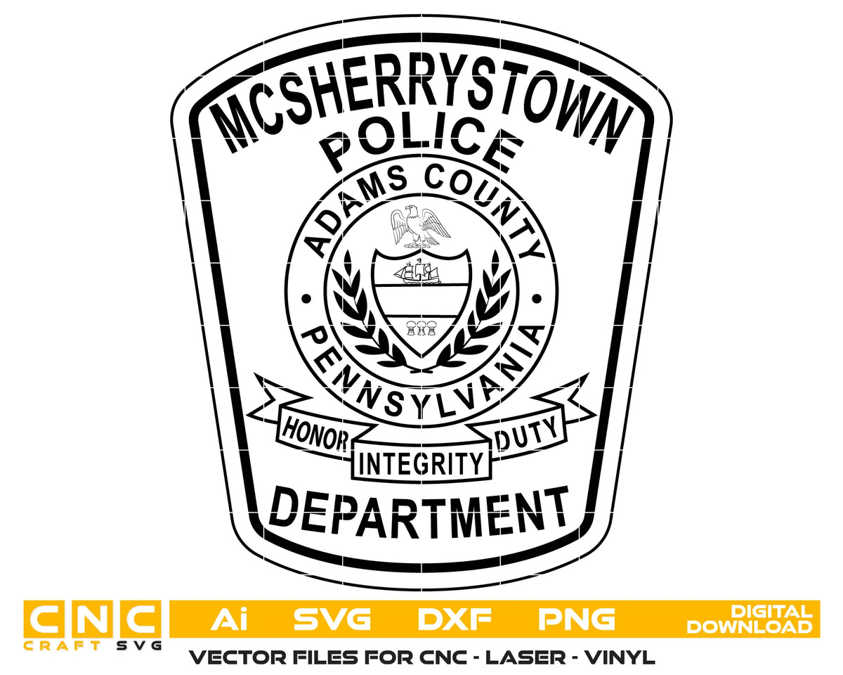McSherrystown Borough Police Department Patch Adams County Pennsylvania SVG Law Enforcement Vector