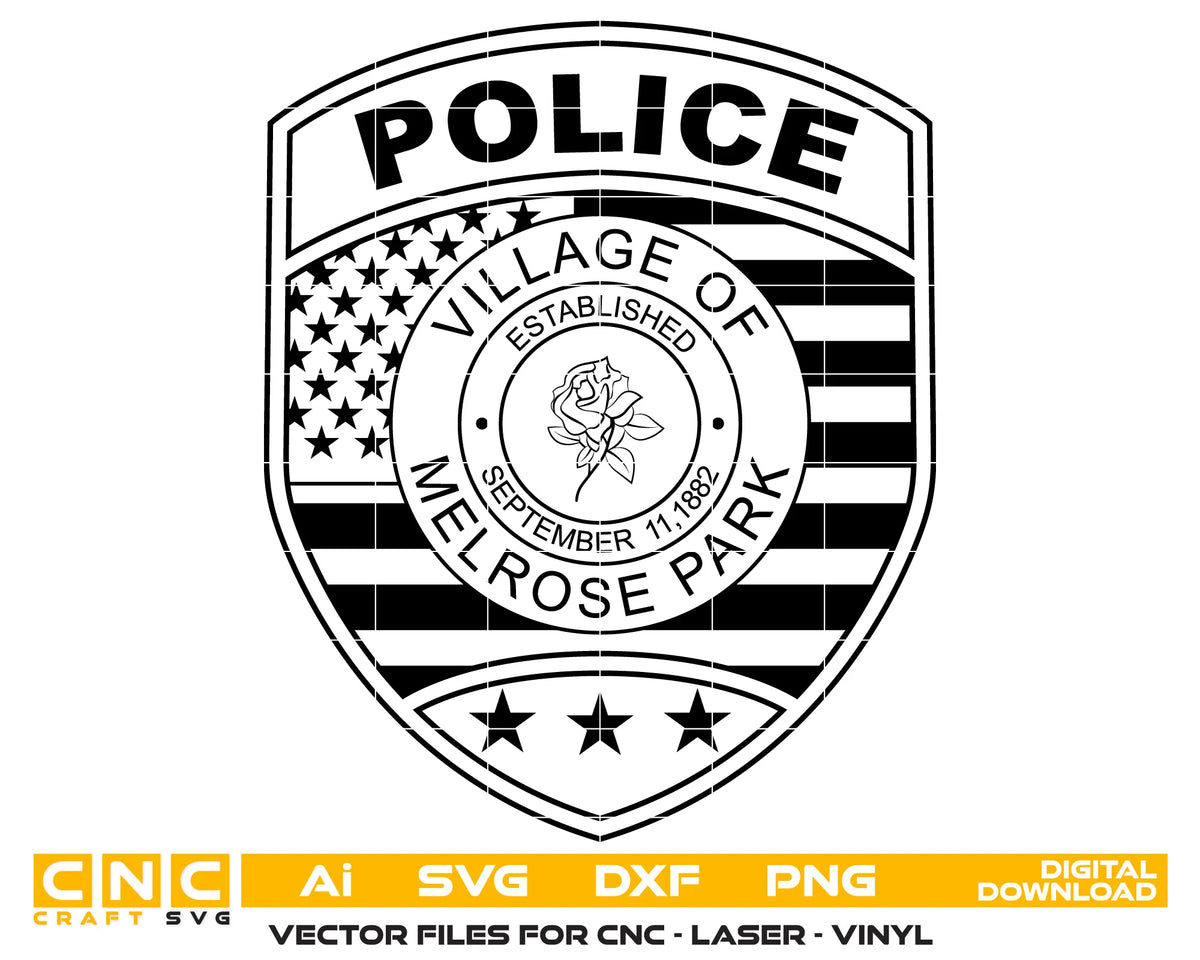 Melrose Park Police Department Patch SVG Illinois Law Enforcement Vector