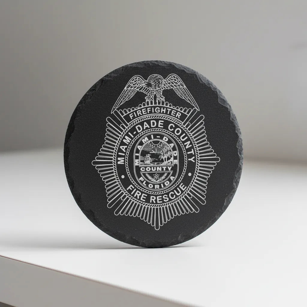 Miami-Dade County Firefighter Badge SVG

Florida Fire Rescue Vector Design

Eagle Sunburst Fire Badge Engraving File

Miami-Dade Fire Rescue Sign CNC File

County Seal Badge Vector for Laser Cutting
