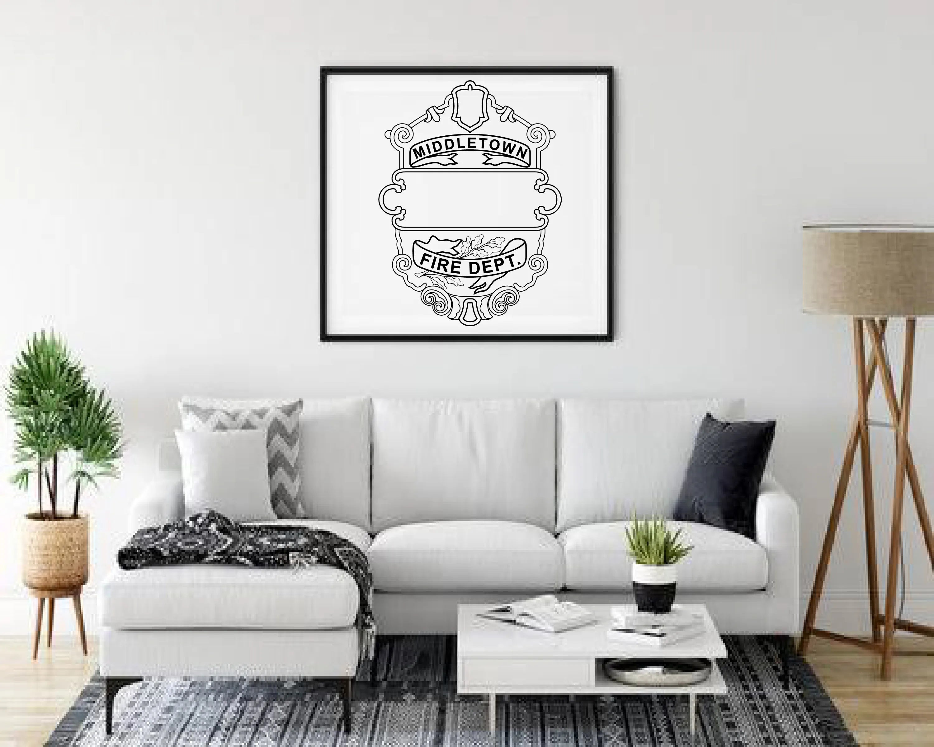 Middletown Fire Dept Fireman's Badge SVG Firefighter Vector