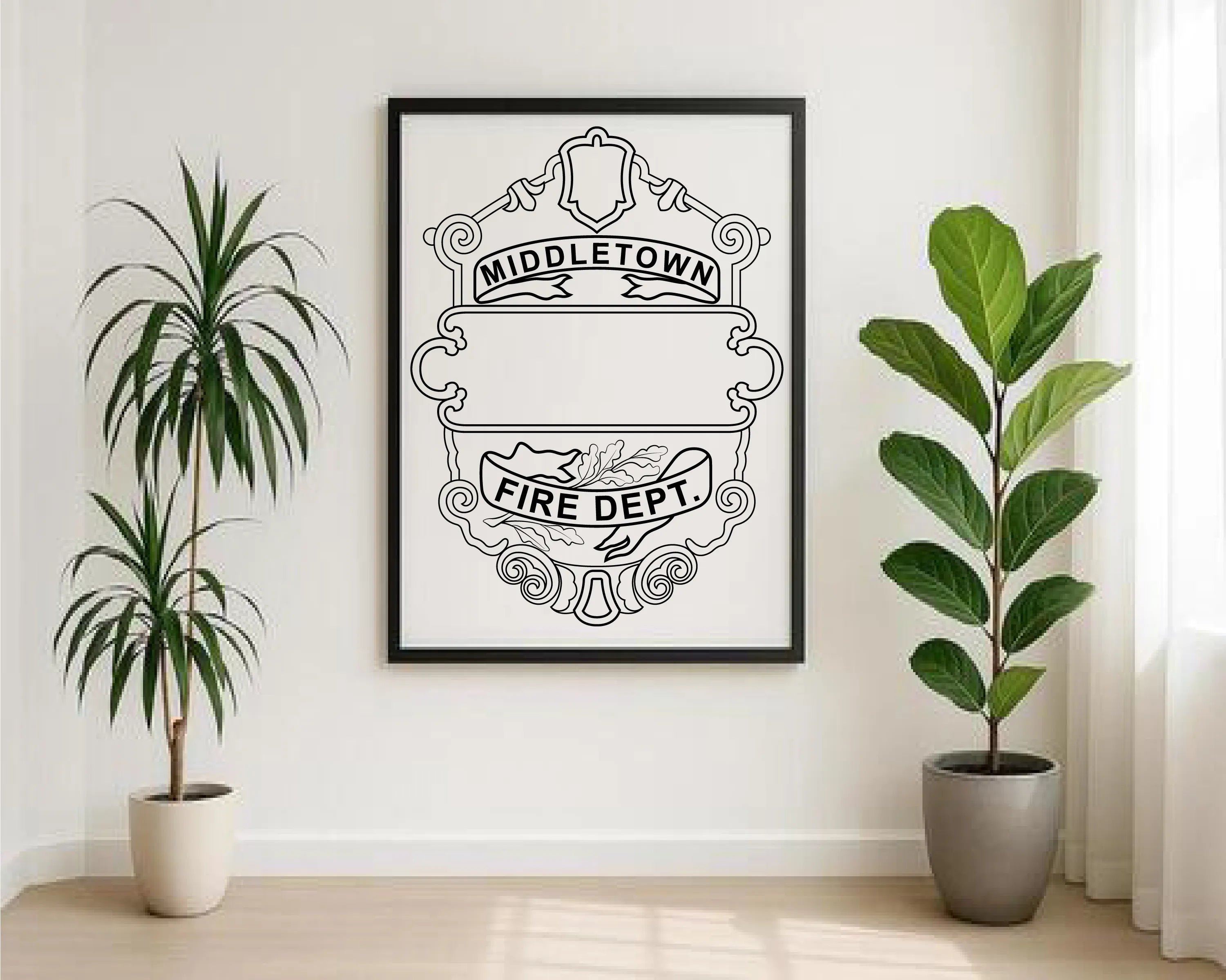 Middletown Fire Dept Fireman's Badge SVG Firefighter Vector