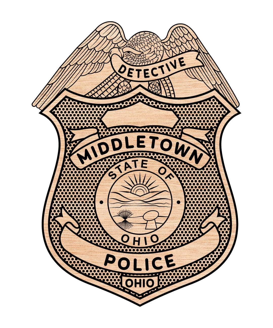 Middletown Detective Police Badge SVG

Law Enforcement Detective Vector

Police Badge Shield Emblem

Detective Plaque Engraving File