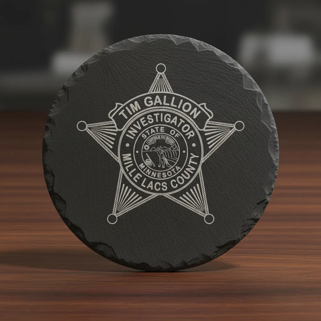 Mille Lacs County Investigator Badge SVG

Minnesota Law Enforcement Vector Design

5-Point Star Badge Engraving File

Mille Lacs County MN Sign CNC File

State of Minnesota Seal Vector for Laser Cutting