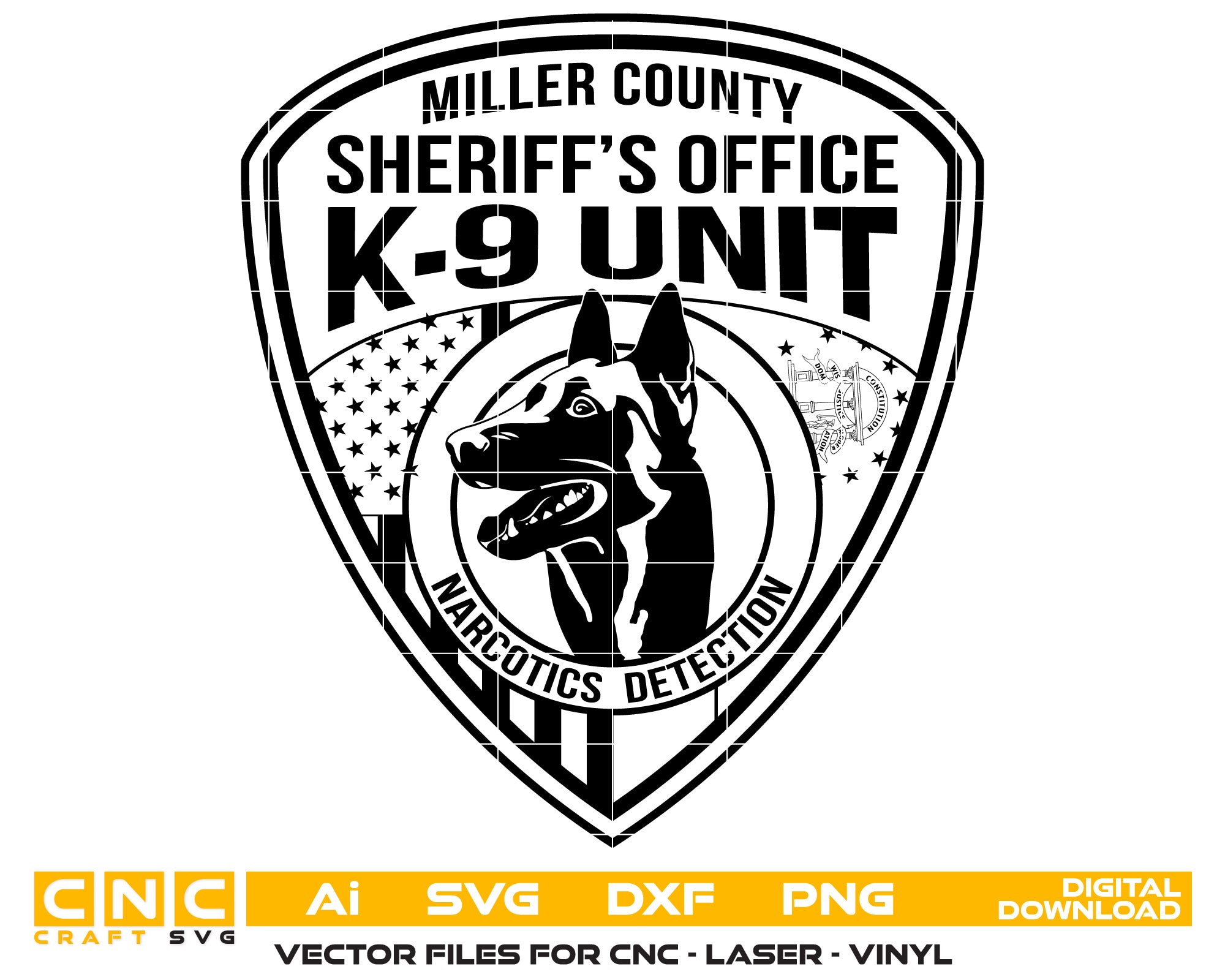 Miller County Sheriff K-9 Unit Badge SVG
Miller County Sheriff K-9 Badge Vector
Law Enforcement K-9 Unit Badge
Sheriff Office K-9 Badge SVG
Miller County Sheriff K-9 Emblem