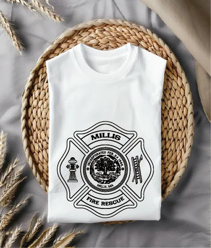 Millis Fire Rescue Department Badge SVG Massachusetts Firefighter Vector