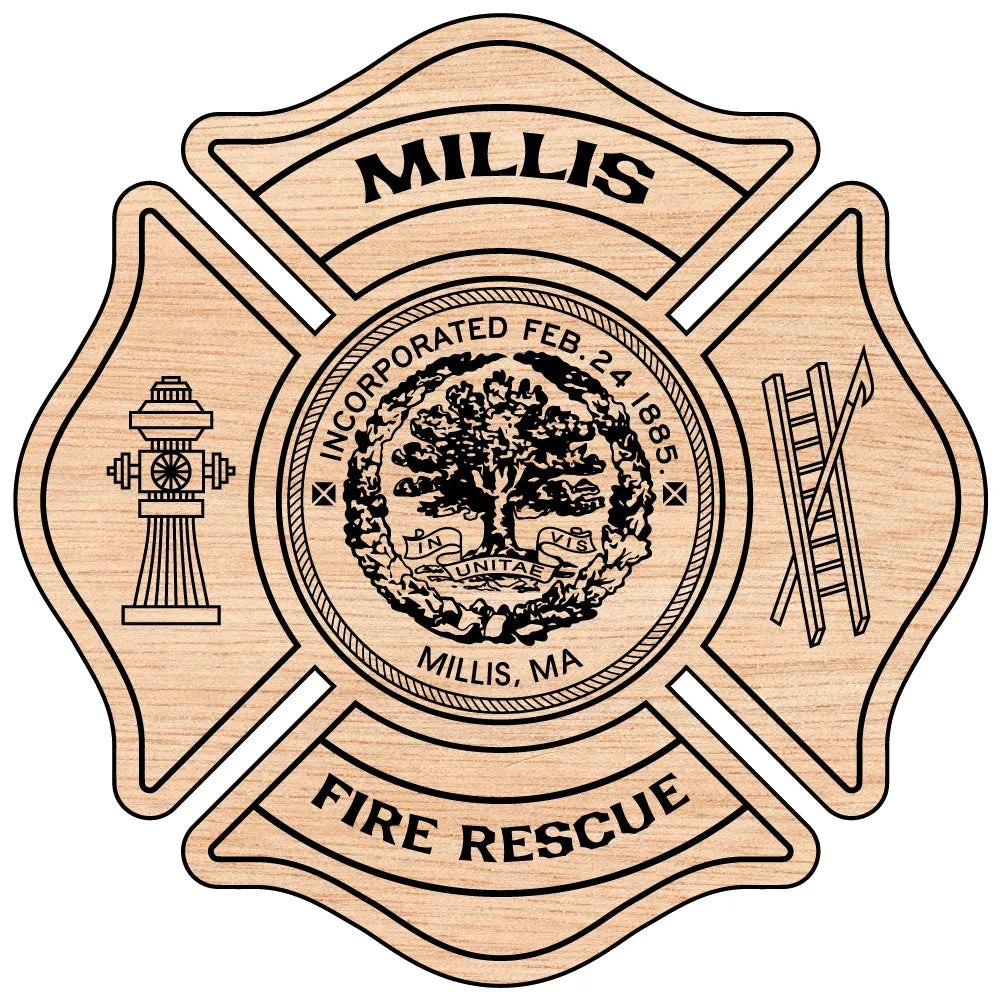 Millis Fire Rescue Department Badge SVG Massachusetts Firefighter Vector