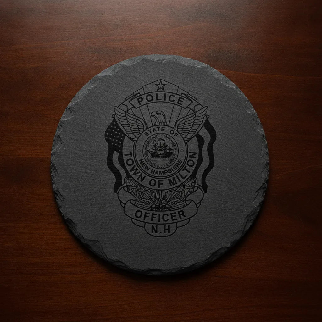 Milton NH Police Officer Badge SVG

New Hampshire Law Enforcement Shield Vector

State of NH Seal Engraving File

American Flag Police Badge Sign CNC File

Police Officer Shield Vector for Lasers