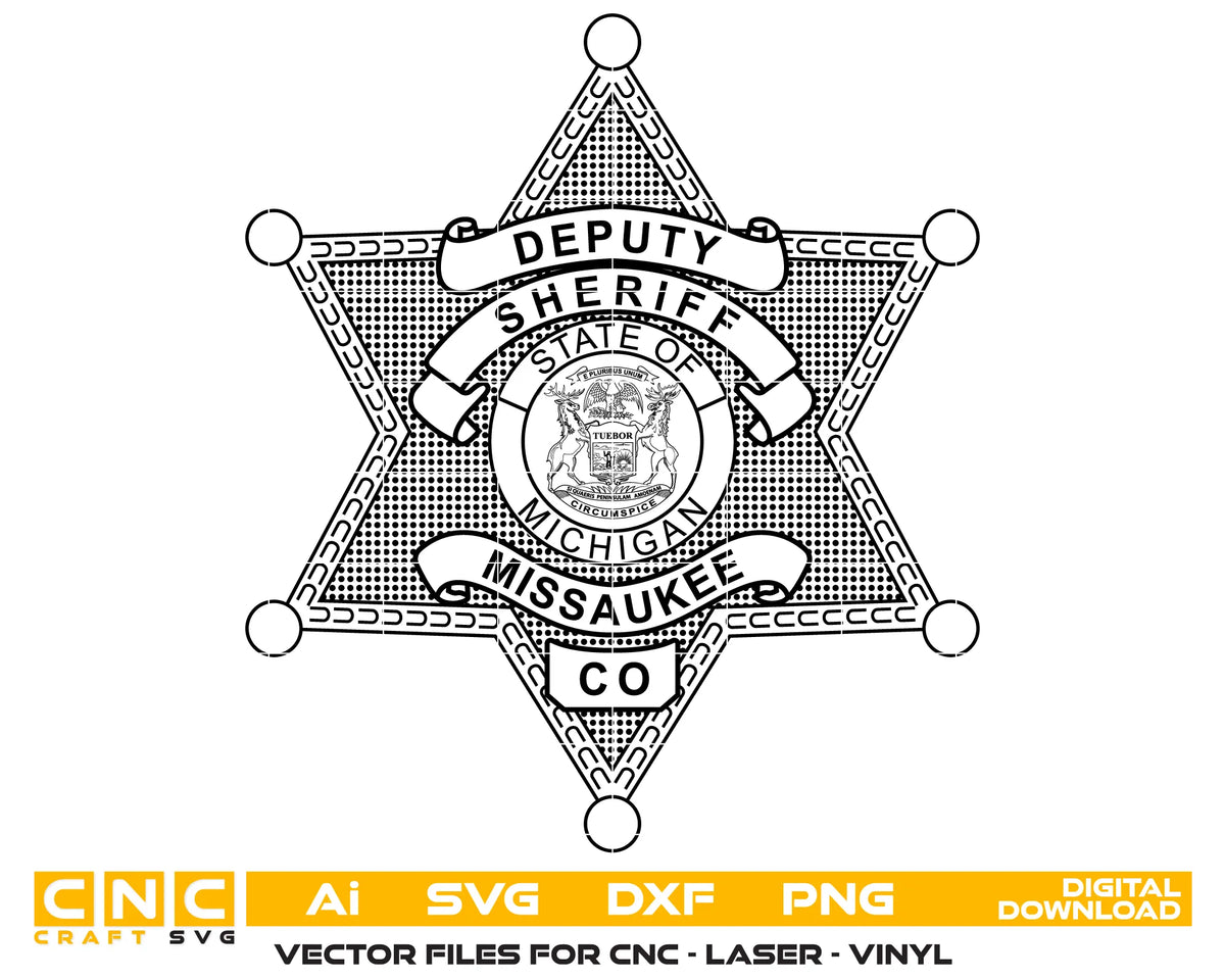 Missaukee County Deputy Sheriff Badge Michigan SVG Law Enforcement Vector