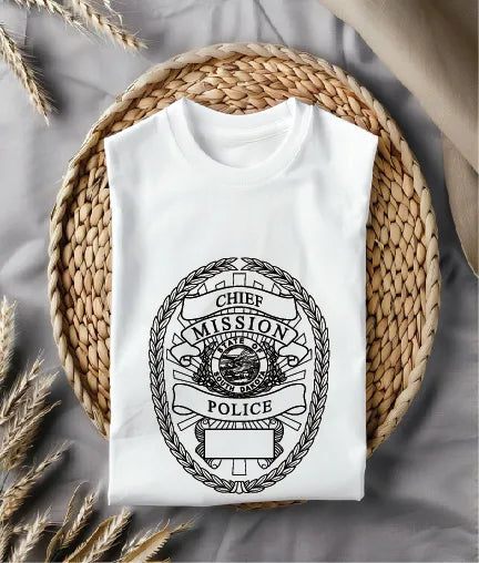 Mission Police Chief Badge SVG South Dakota Law Enforcement Vector