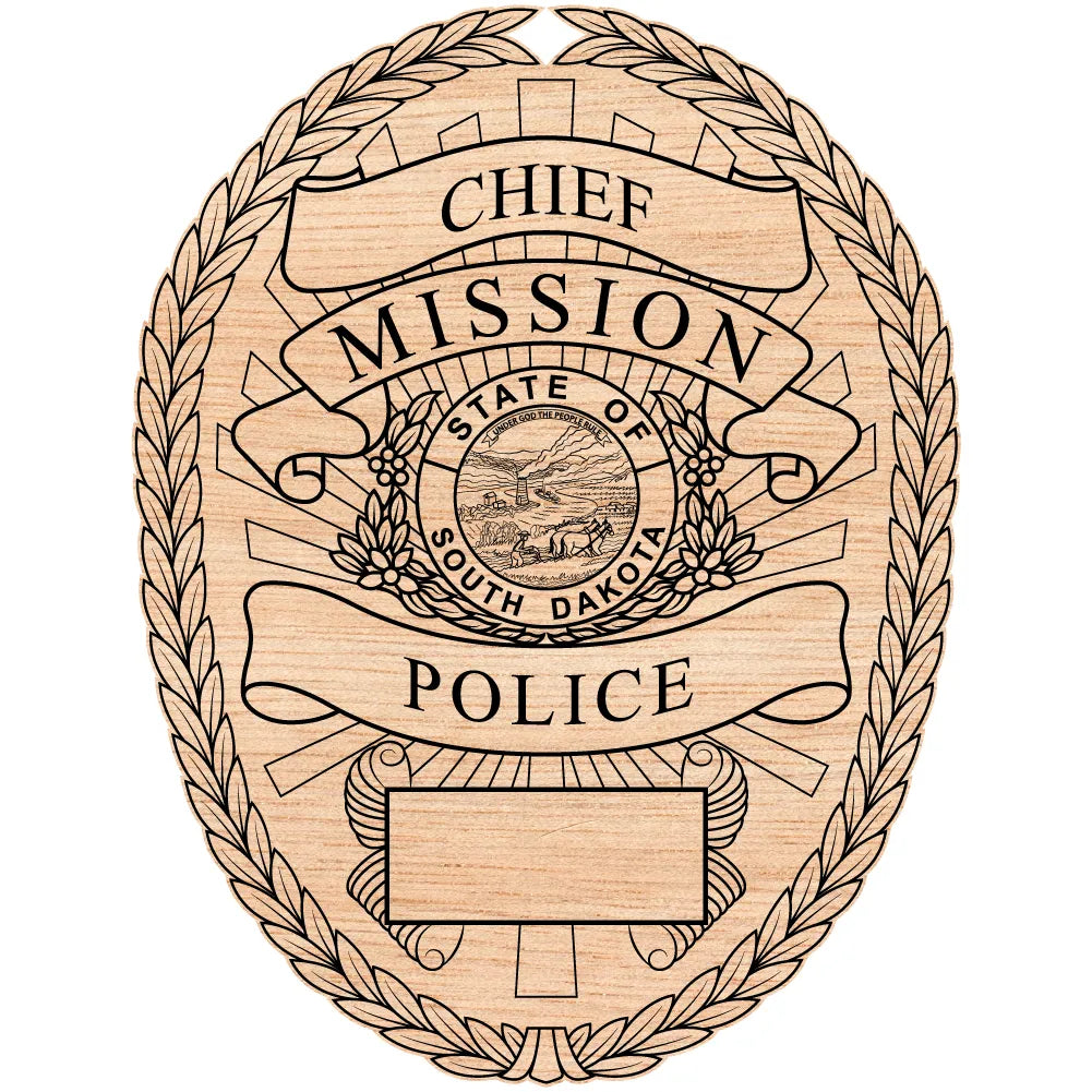 Mission Police Chief Badge SVG South Dakota Law Enforcement Vector