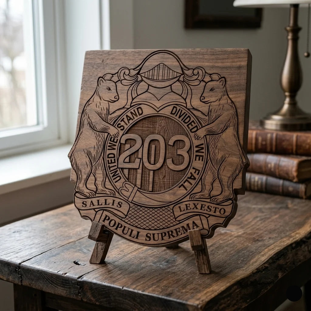 Missouri State Coat of Arms SVG for CNC

Great Seal of Missouri Vector for Laser Engraving

Missouri State Emblem Grizzly Bears for Wood Carving

Professional Missouri Seal Vector Design

Missouri Coat of Arms SVG for CNC Router Projects