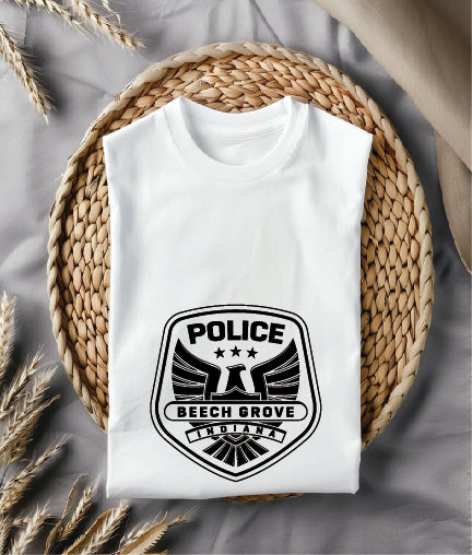 Beech Grove Police Badge SVG

Indiana Law Enforcement Vector Design

Modern Police Eagle Shield Emblem

Beech Grove IN Police Engraving File

Police Badge CNC Router File