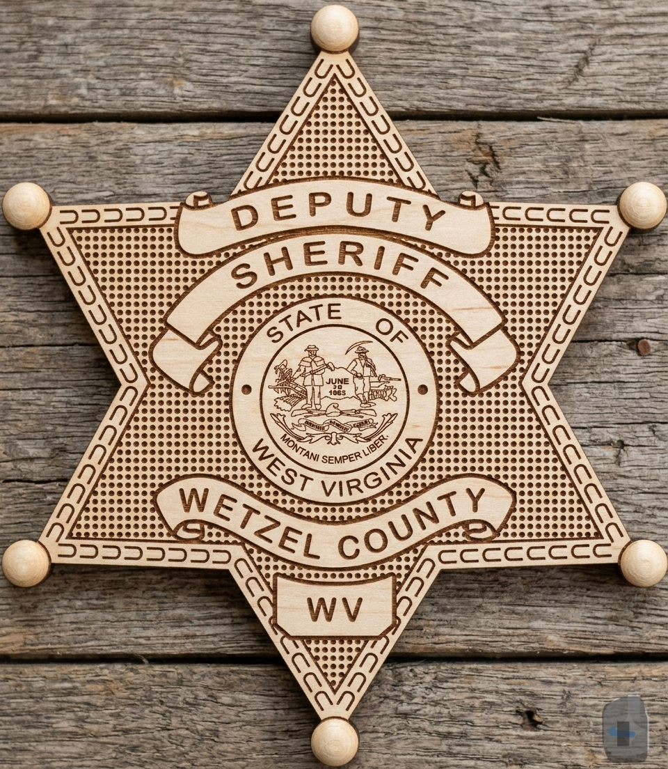Wetzel County West Virginia Deputy Sheriff SVG

West Virginia State Star Badge Vector

Wetzel County WV PD Emblem for CNC Engraving

Deputy Sheriff Badge SVG for Laser Cut

WV Law Enforcement Badge Vector Design