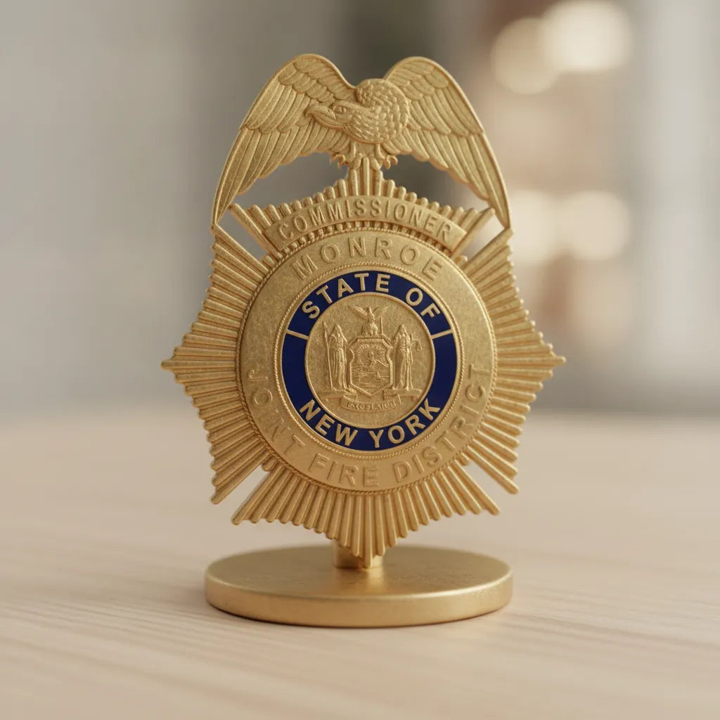 Monroe Joint Fire District Commissioner Badge SVG

New York Fire Department Vector

Eagle Sunburst Shield Emblem

Commissioner Plaque Engraving File

Monroe Fire District Sign CNC File