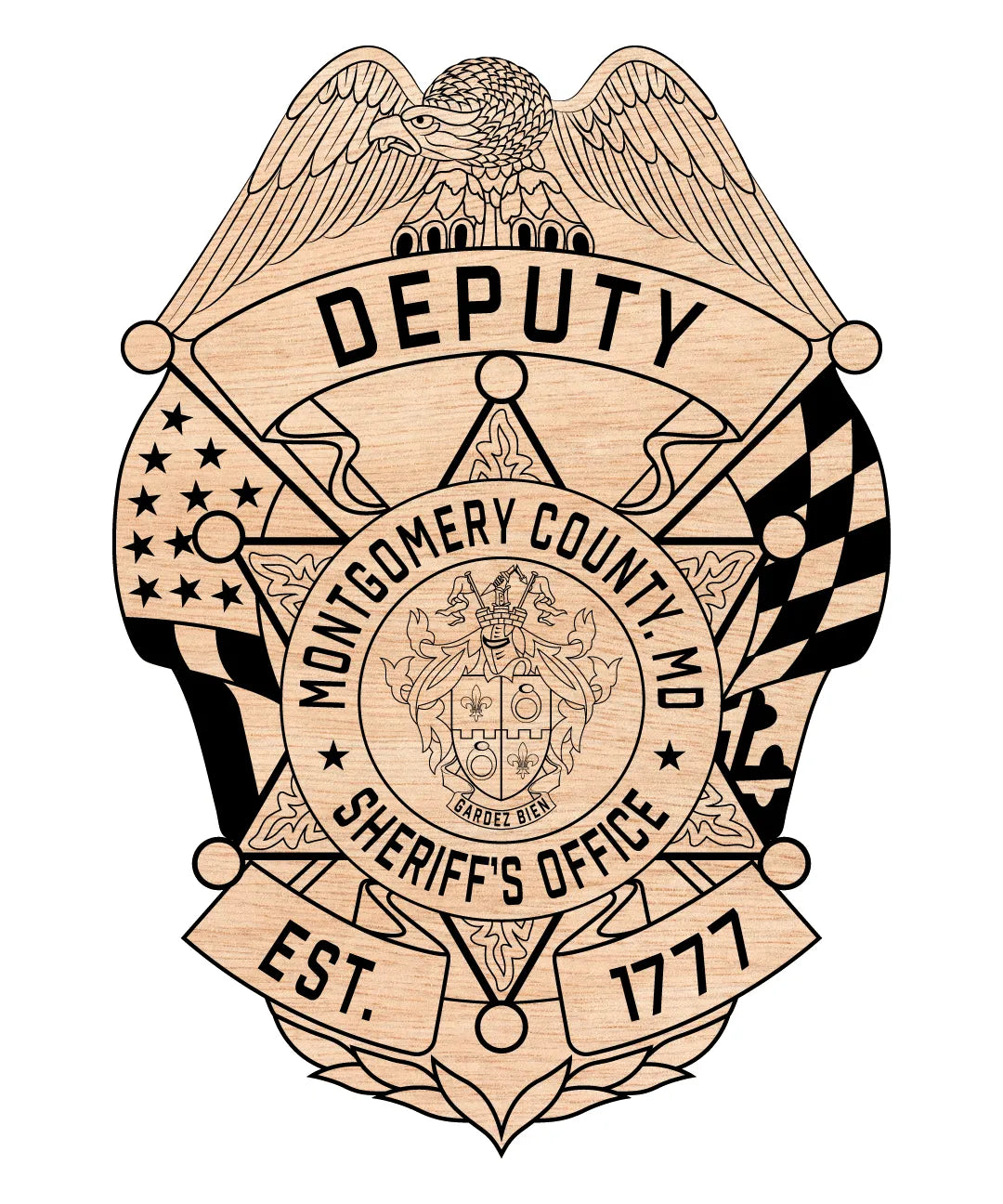 Montgomery County Deputy Sheriff Badge Maryland SVG Maryland Law Enforcement Vector