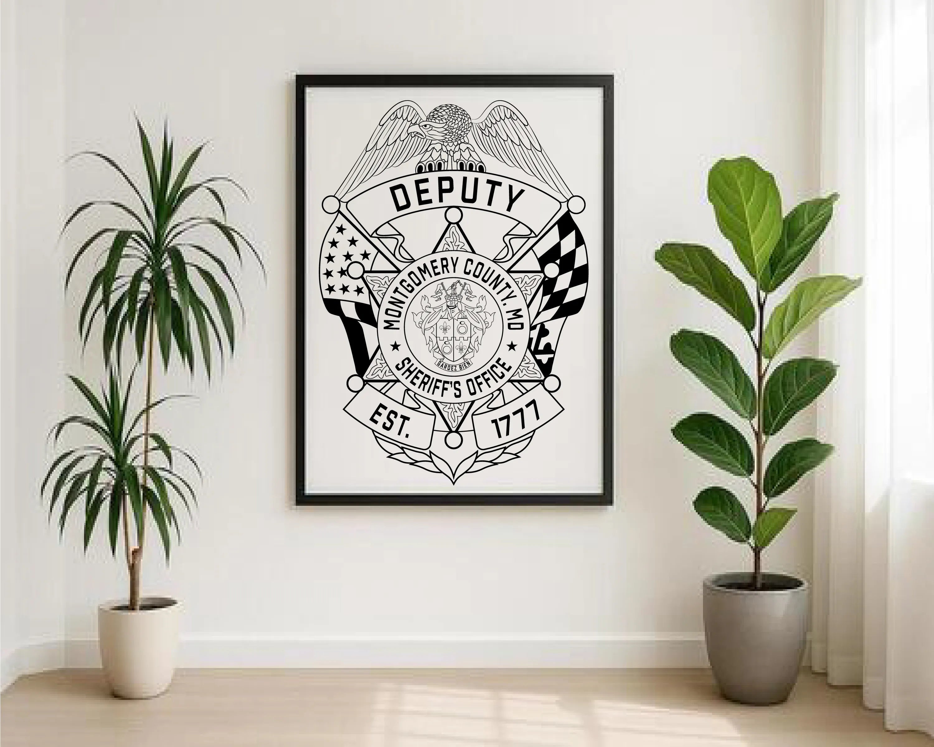 Montgomery County Deputy Sheriff Badge Maryland SVG Maryland Law Enforcement Vector