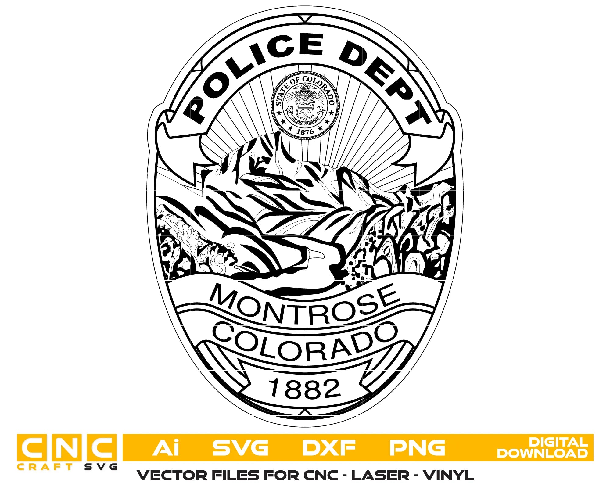 Montrose Police Department Badge SVG Colorado Law Enforcement Vector