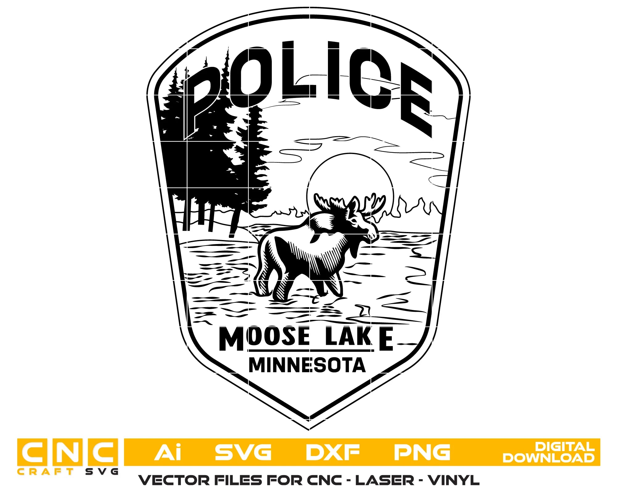 Moose Lake Police Patch Minnesota SVG Minnesota Law Enforcement Vector