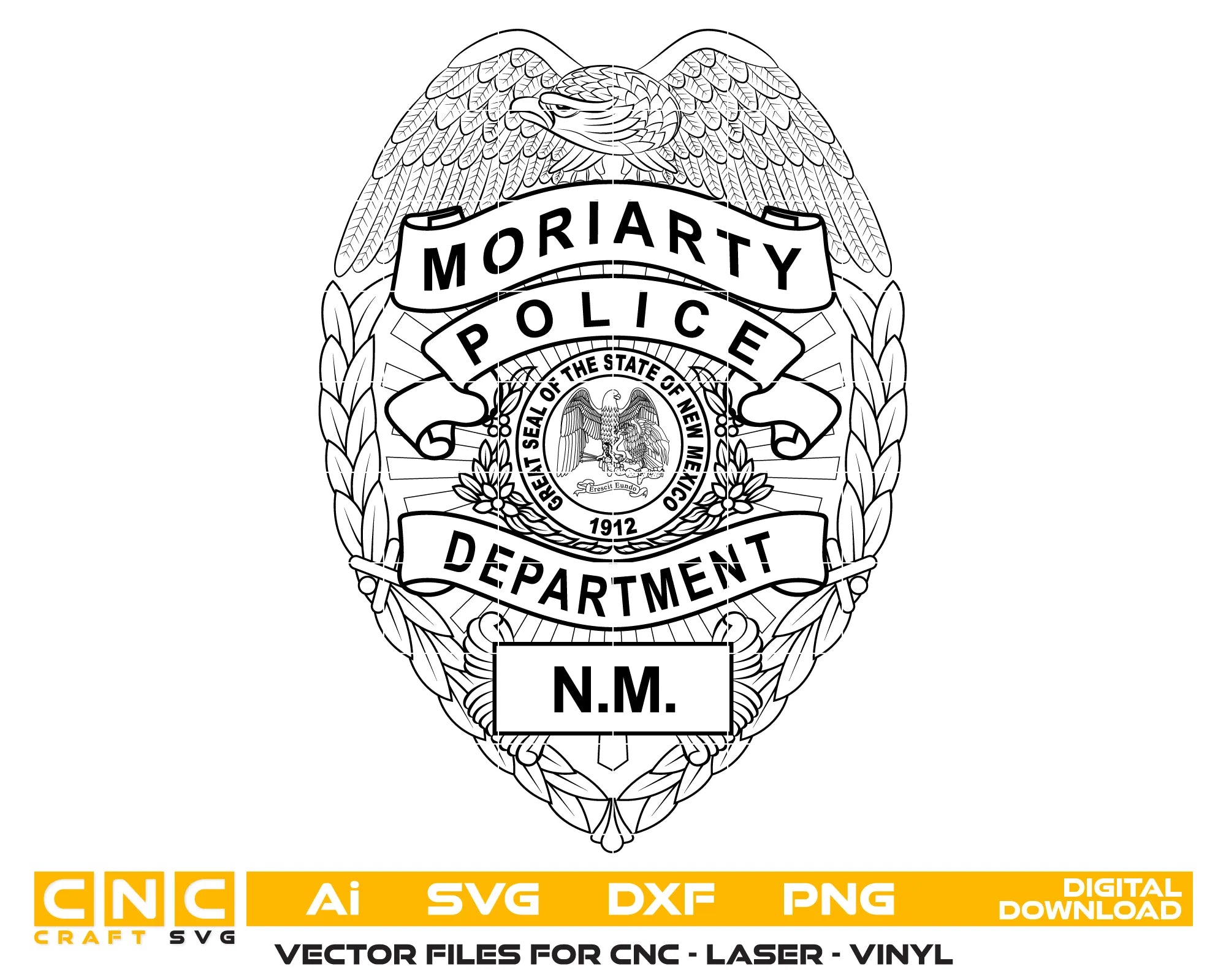 Moriarty Police Department Badge SVG New Mexico Law Enforcement Vector