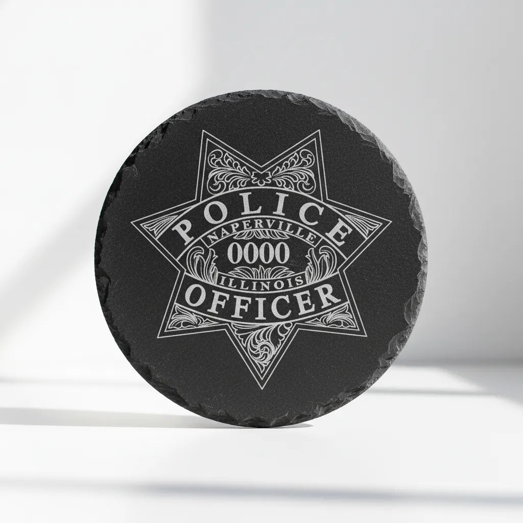 Naperville Police Officer Badge SVG

Illinois Law Enforcement Vector Design

6-Point Star Police Badge Engraving File

Naperville IL Police Sign CNC File

Filigree Star Badge Vector for Laser Cutting