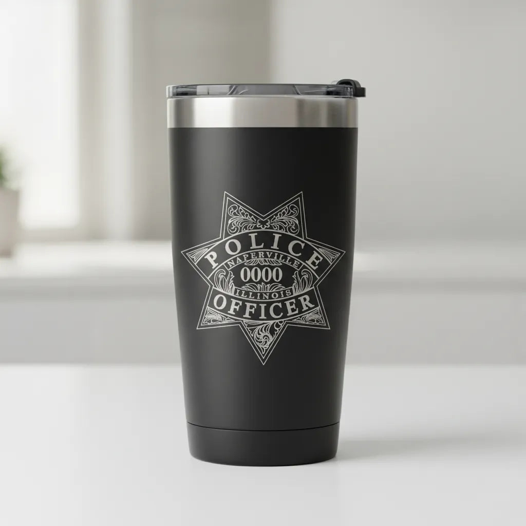 Naperville Police Officer Badge SVG

Illinois Law Enforcement Vector Design

6-Point Star Police Badge Engraving File

Naperville IL Police Sign CNC File

Filigree Star Badge Vector for Laser Cutting