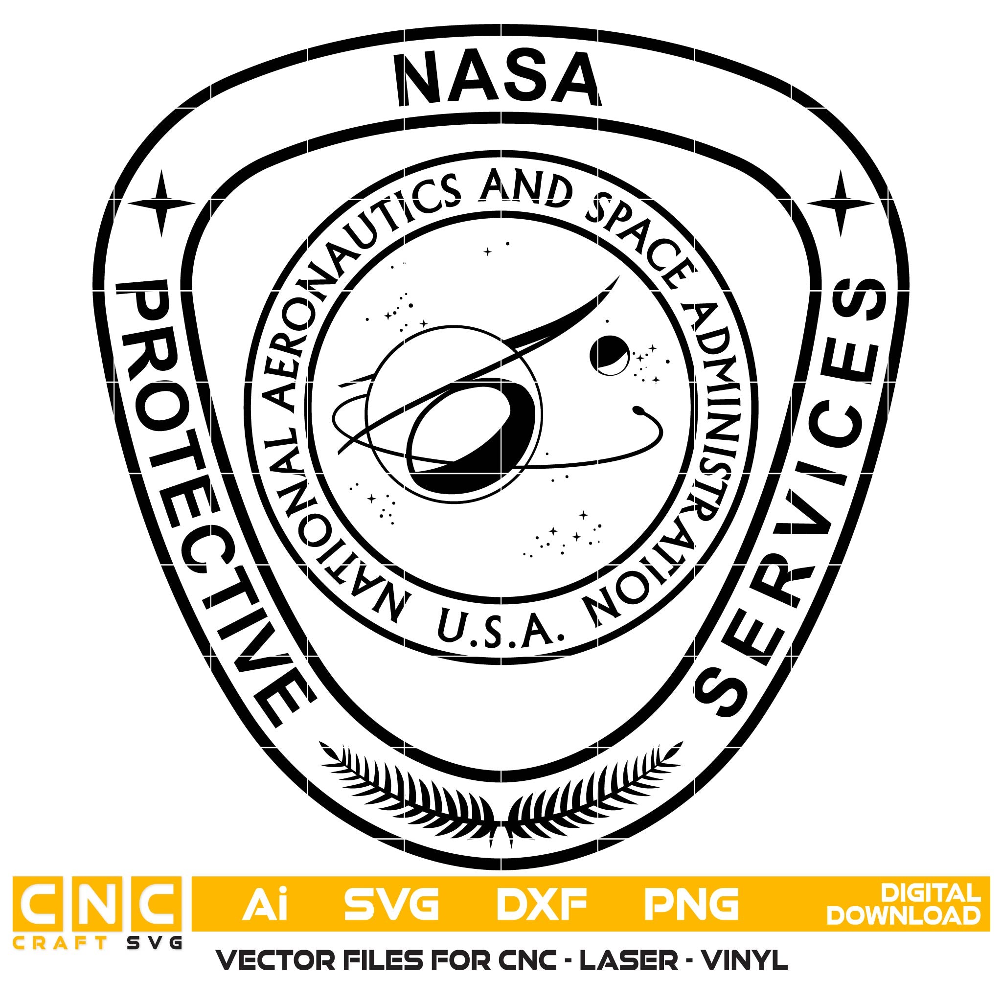 NASA Protective Services Patch SVG for CNC

NASA Security Force Vector for Laser Engraving

Federal Law Enforcement Emblem for Wood Carving

NASA Protective Services Logo for CNC Router

NASA Police Patch SVG Design