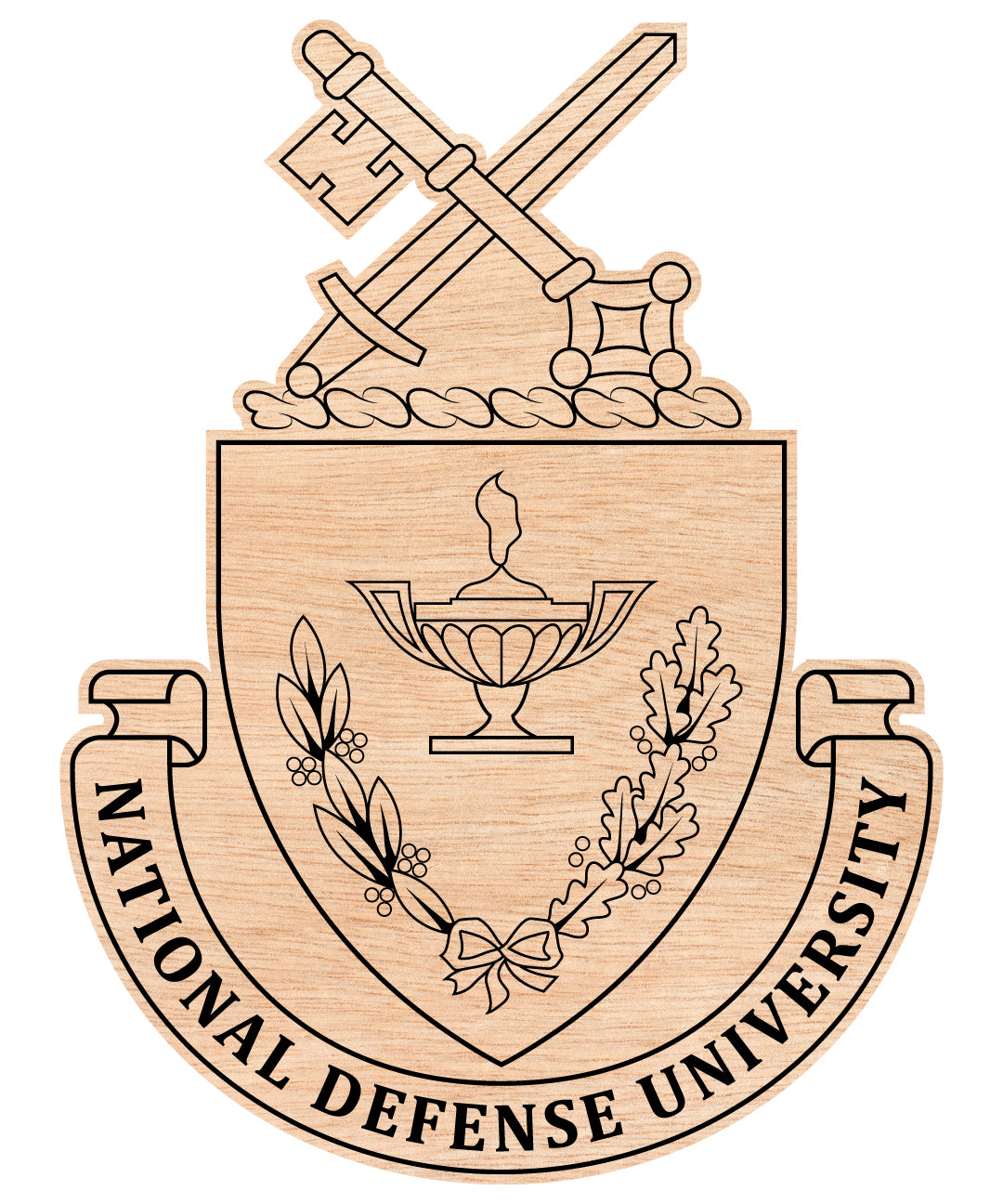 National Defense University Logo SVG

NDU Military Education Vector

Lamp of Knowledge Shield Emblem

Graduation Plaque Engraving File

National Defense University Sign CNC File