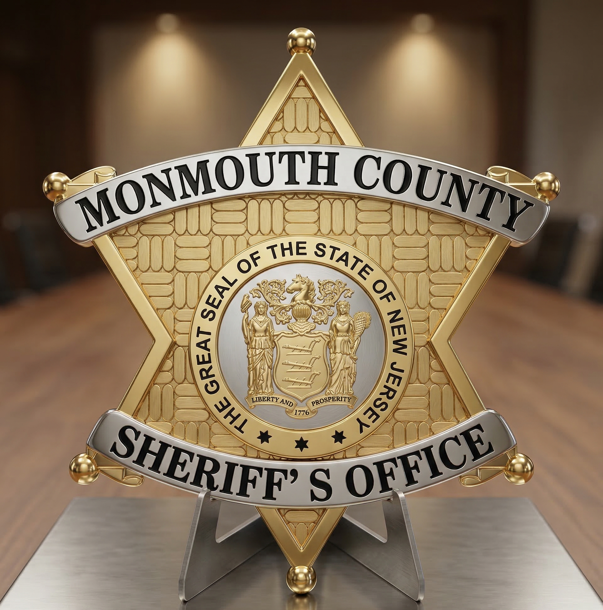 Monmouth County Sheriff Badge SVG

New Jersey Law Enforcement Vector

Sheriff Office Badge Emblem

Deputy Plaque Engraving File

Monmouth County Sign CNC File