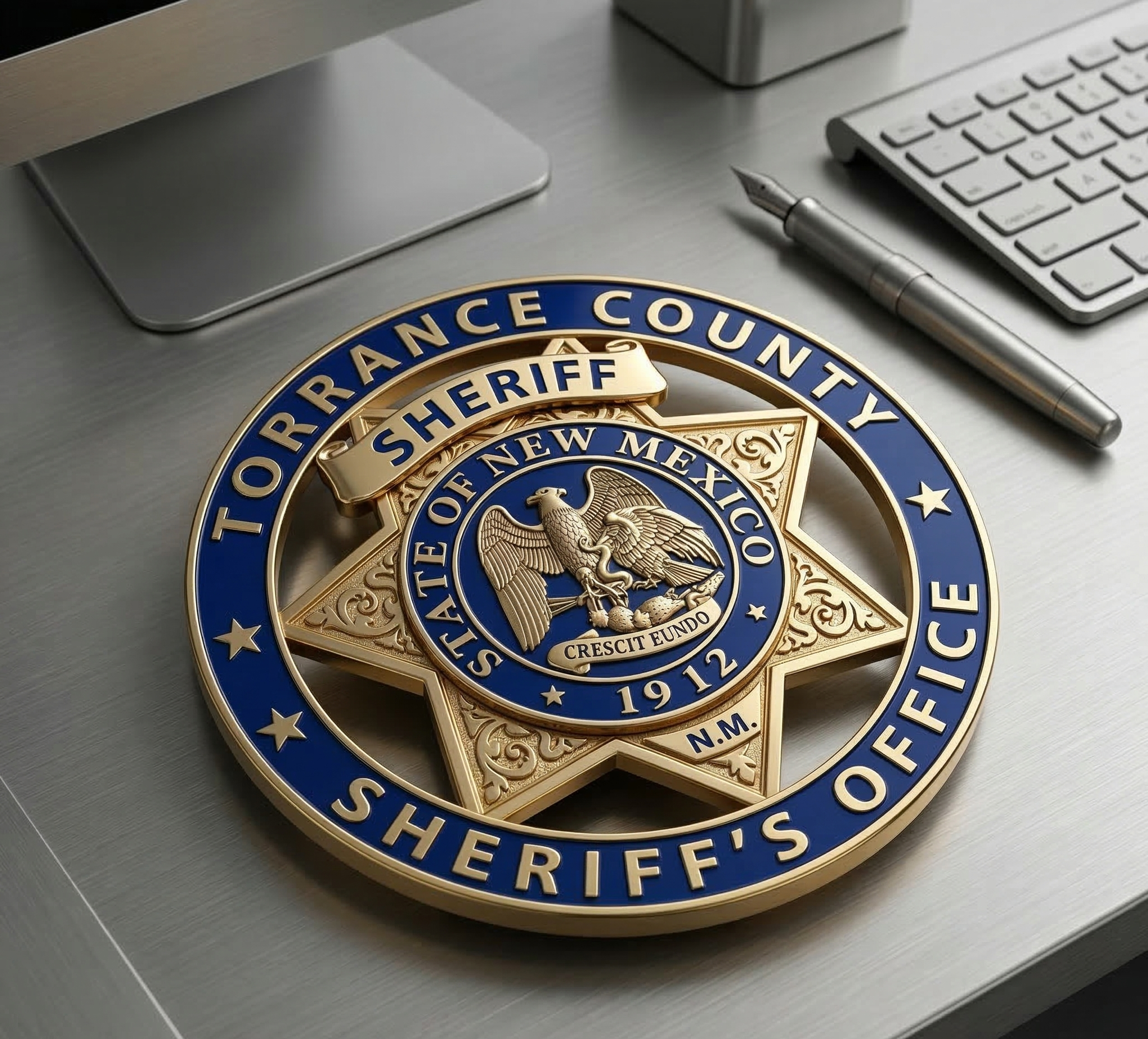 Torrance County Sheriff Badge SVG

New Mexico Law Enforcement Vector

Sheriff Office 6-Point Star Emblem

Deputy Plaque Engraving File

Torrance County Sign CNC File