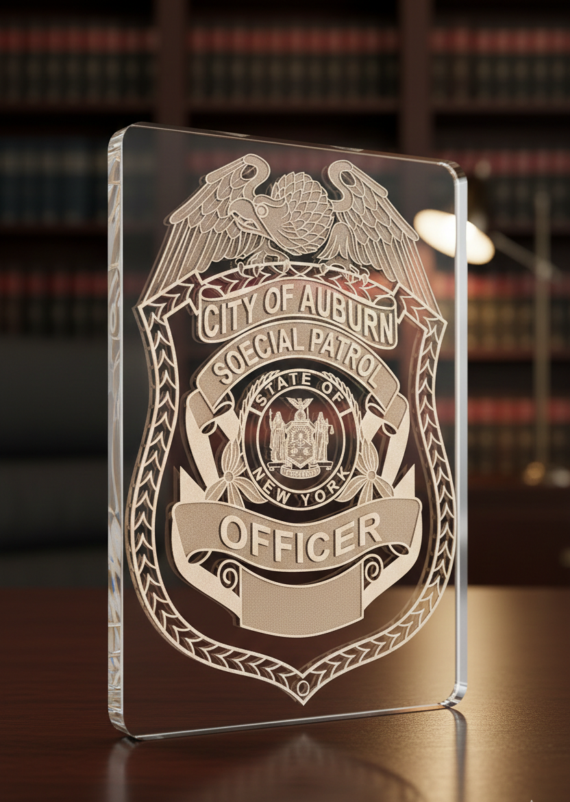 Auburn Police Special Patrol Badge SVG

New York Law Enforcement Vector Design

State of New York Seal Police Emblem

Special Patrol Officer Shield Engraving File

Eagle Top Police Badge CNC File