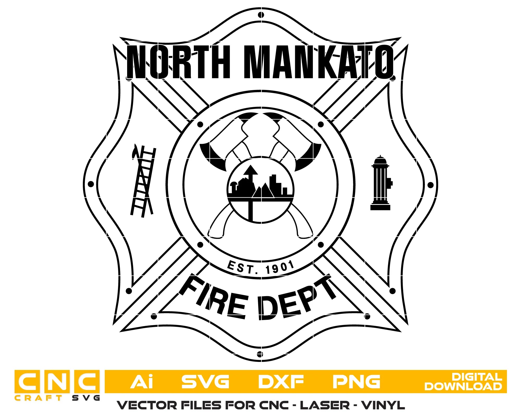 North Mankato Fire Department Logo SVG Minnesota Firefighter Vector