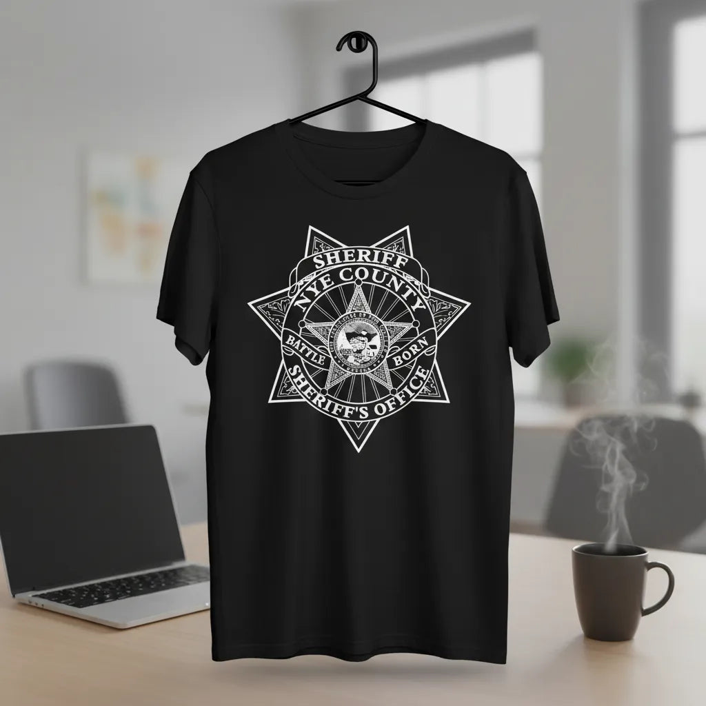 Nye County Sheriff Badge SVG

Nevada Law Enforcement Vector Design

7-Point Star Sheriff Badge Engraving File

Nye County NV Sheriff Sign CNC File

Nevada State Seal Police Vector for Lasers