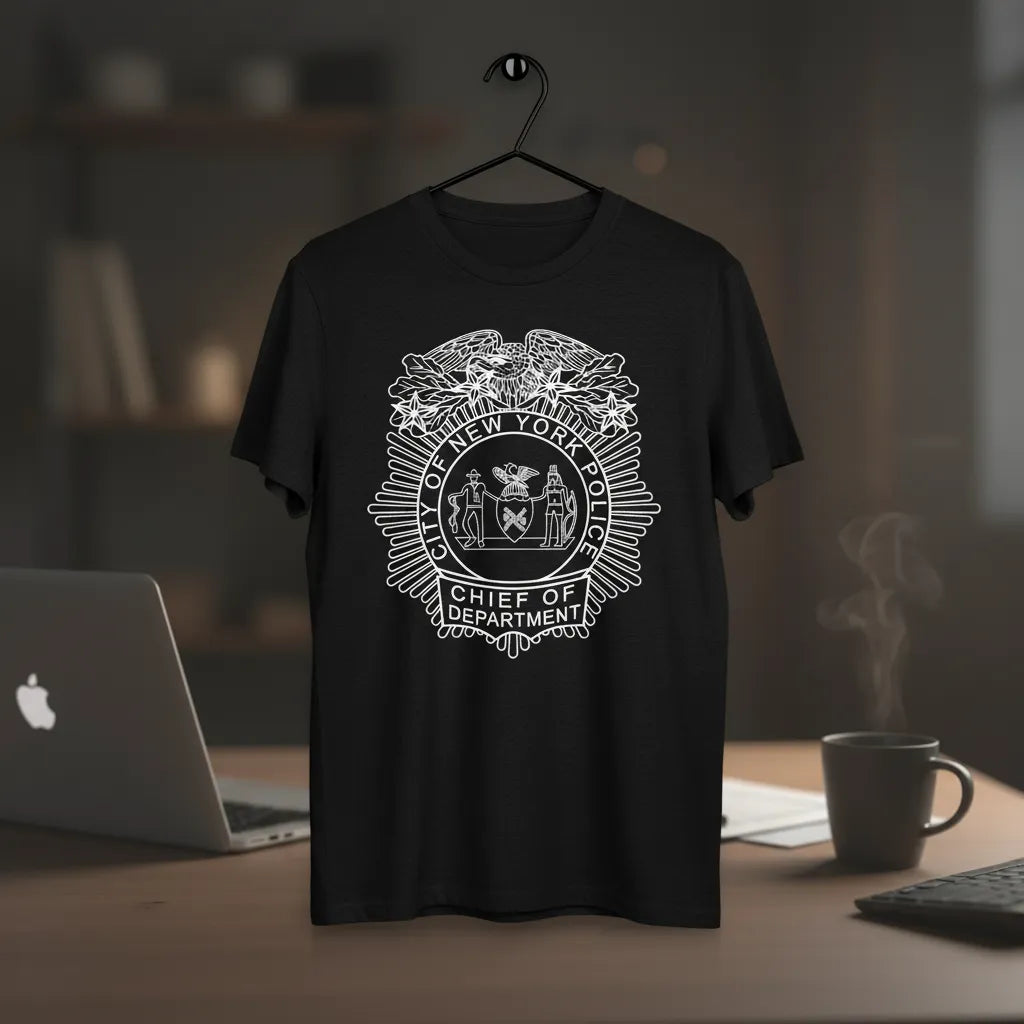 NYPD Chief of Department Badge SVG

New York Law Enforcement Vector Design

NYC Police Sunburst Badge Engraving File

City of New York Police Sign CNC File

NYPD Seal Badge Vector for Laser Cutting