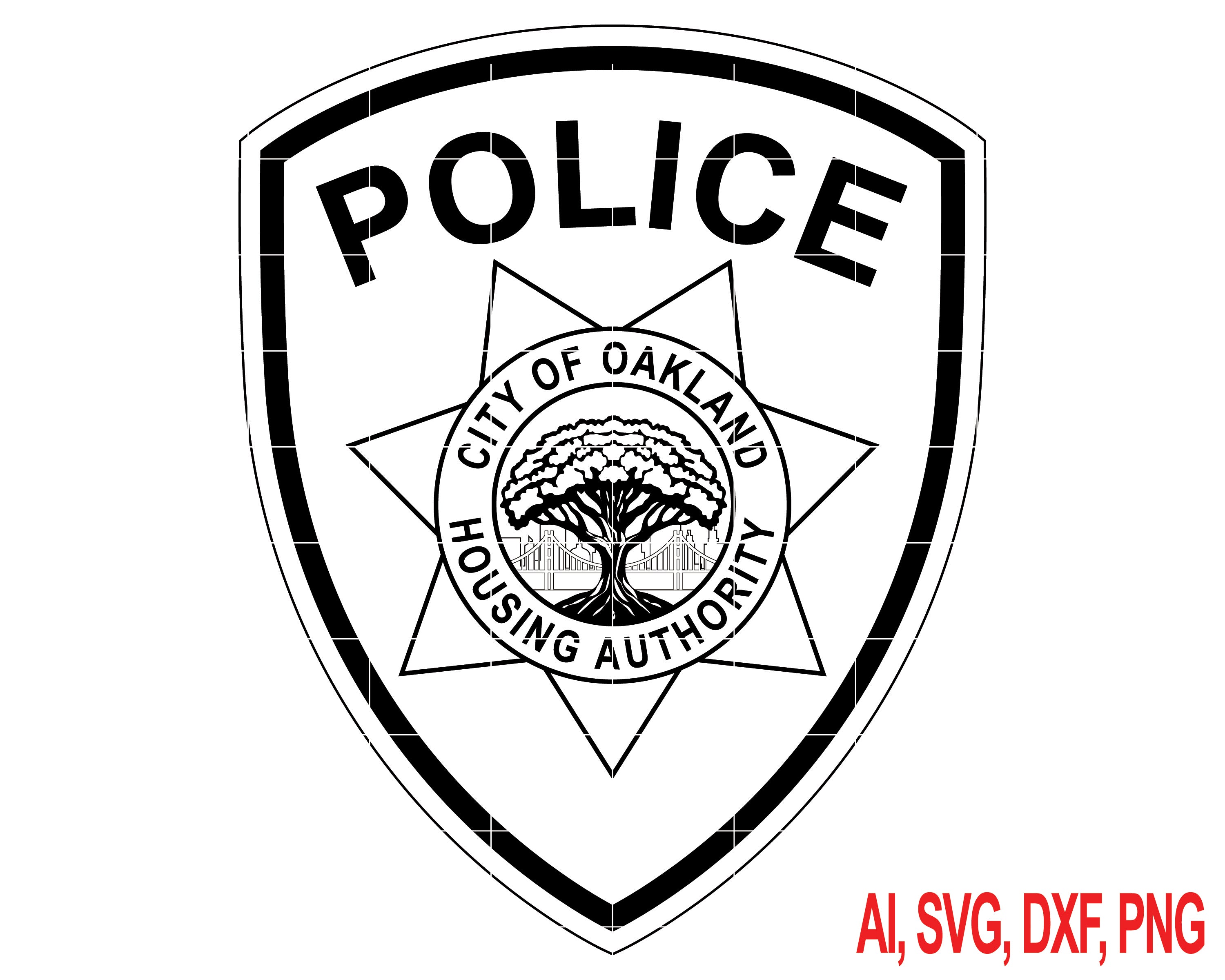 Oakland Housing Authority Police Department Patch SVG, Oakland Housing Police Patch Vector, Police Department Patch SVG, Law Enforcement Patch Emblem, Police Patch Vector, Patch Engraving File