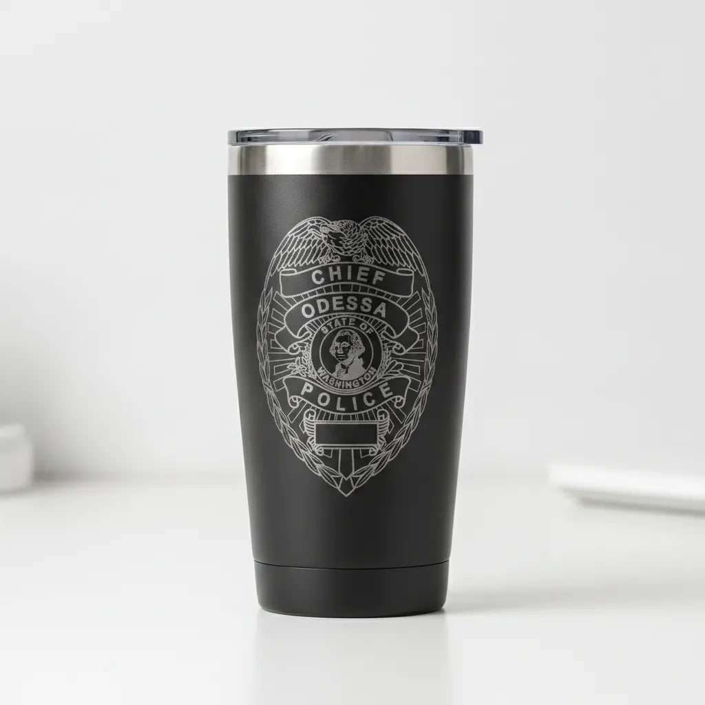 Odessa Police Chief Badge SVG

Washington Law Enforcement Vector

Police Eagle Shield State Seal

Chief Plaque Engraving File

Odessa Police Sign CNC File