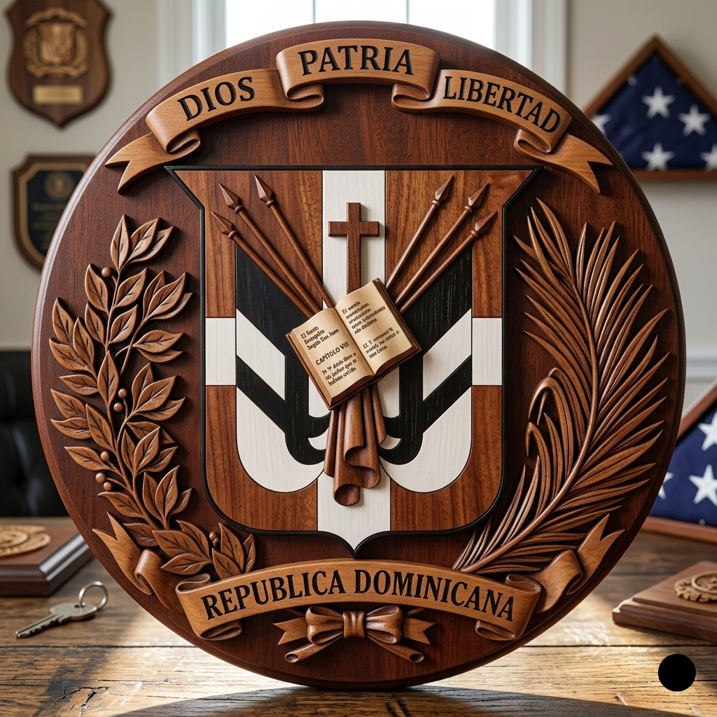 Coat of Arms of the Dominican Republic SVG for CNC

Dominican Republic National Emblem Vector for Laser Engraving

Dominican Republic Shield Emblem for Wood Carving

Professional Dominican Republic Coat of Arms Vector Design

Dominican Republic SVG Emblem Logo for CNC Router Projects