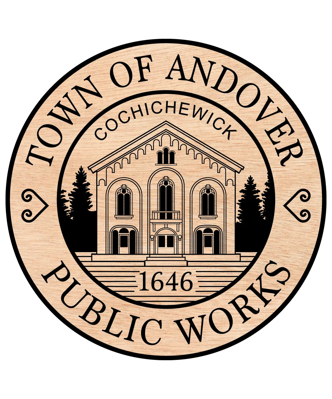 Official Town of Andover Public Works Seal SVG Massachusetts Municipal Vector